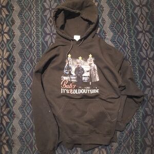 Supernatural Christmas Impala Baby Its Cold Outside Black Hoodie Size Medium